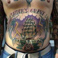 Male Tummy Tuck Scar Tattoo (5)