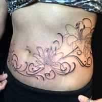 tattoos to cover tummy tuck scar 7